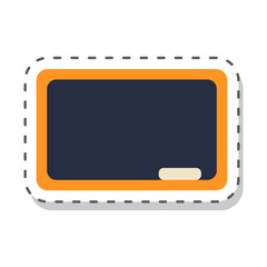 Vector icon of a chalkboard or blackboard in sticker style, used for lessons, teaching, back to school themes. Flat vector isolated cut out illustration for school education.
