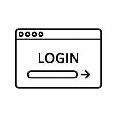 Login window icon with text field and submit button