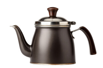Elegant teapot display kitchen product photography minimalist close-up. Isolated on transparent background, png.