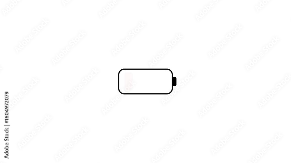 Poster battery low indicator animated video. battery red indicator