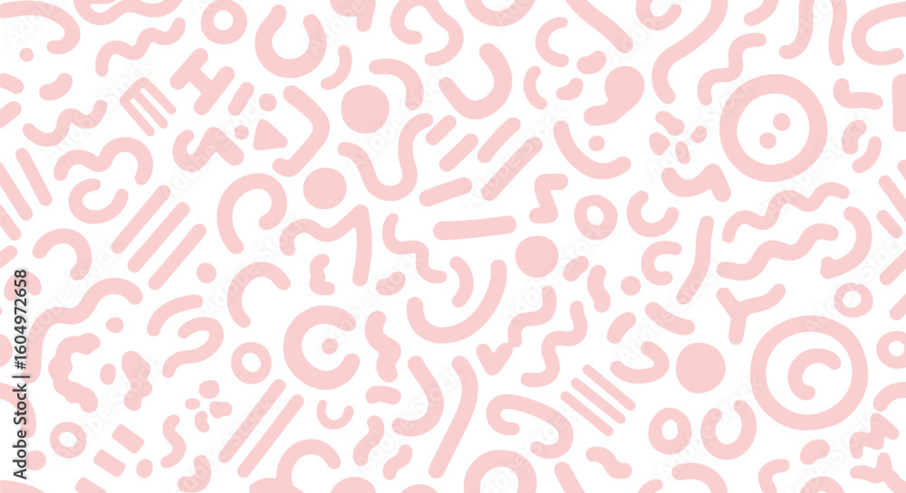 Poster abstract retro memphis style pattern with organic shapes isolated on transparent background