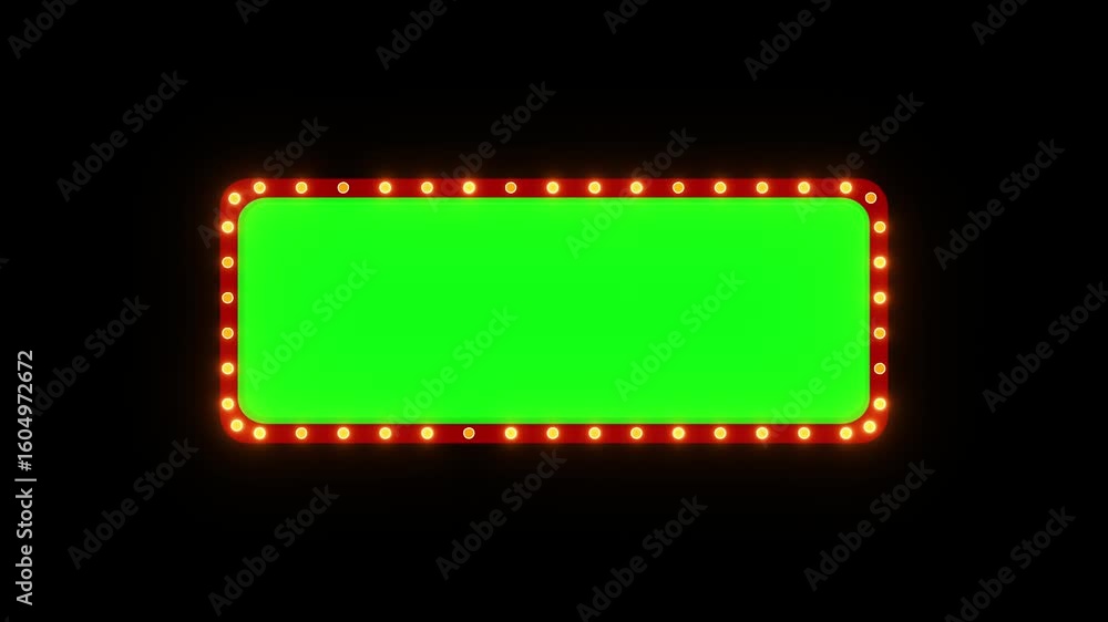 Poster light bulb frame with read and green animation