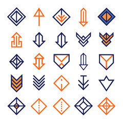 A set of arrows collection with flat design