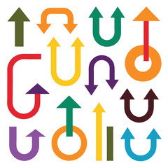 A set of arrows collection with flat design