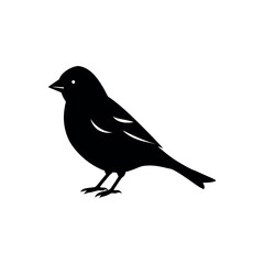 Obraz premium A finch Bird's silhouette art vector illustration.