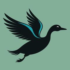 A vector illustration of a flying bird silhouette, depicting an eagle or dove as a symbol of freedom and peace