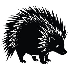 Obraz premium Cute wild mammal, a brown hedgehog vector illustration, isolated on a white background