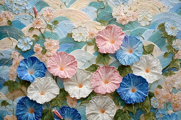 Harmonic Geometry: Morning Glory Elegance in Pastel Dreams
