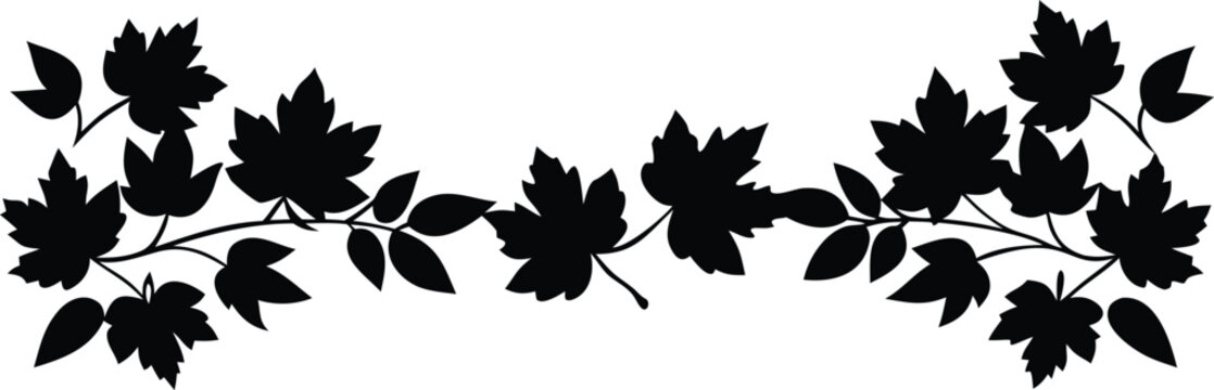 Elegant Autumn Leaf Silhouette Design Element for Creative Projects and Graphic Arts Usage in Crafts and Templates