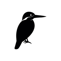 Obraz premium A kingfisher Bird's silhouette art vector illustration.