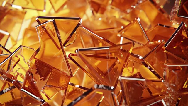 Exploring abstract subsurface scattering with CGI shards in warm amber tones, Abstract Subsurface Scattering Shards CGI