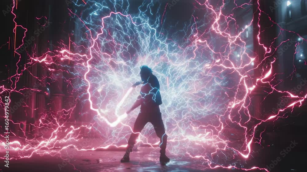 Aufkleber visual thunder effect with electrifying subscribe text creating a dynamic atmosphere, thunder effect