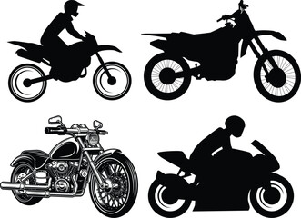 Obraz premium Motorcycle Eps, Vector Images Black and White