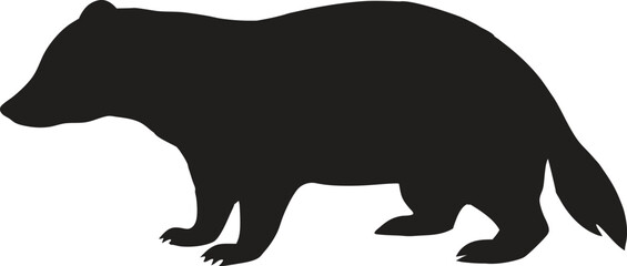 A silhouette of a badger 