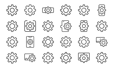 Bundle Settings Gear Icon Gradient Style App Ui Concept 