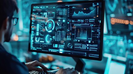 Enhancing business efficiency through technology process automation and data analysis in a modern workspace, technology and business process automation with digital interface icons - Powered by Adobe