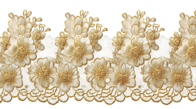3D floral lace texure on white background - Powered by Adobe