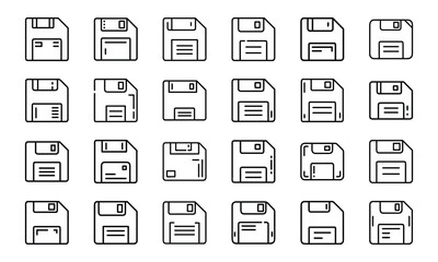 Bundle Save Floppy Disk Icon Minimal Ui 
