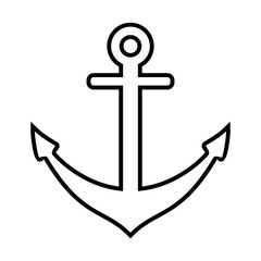 Outlined anchor vector symbol on transparent background