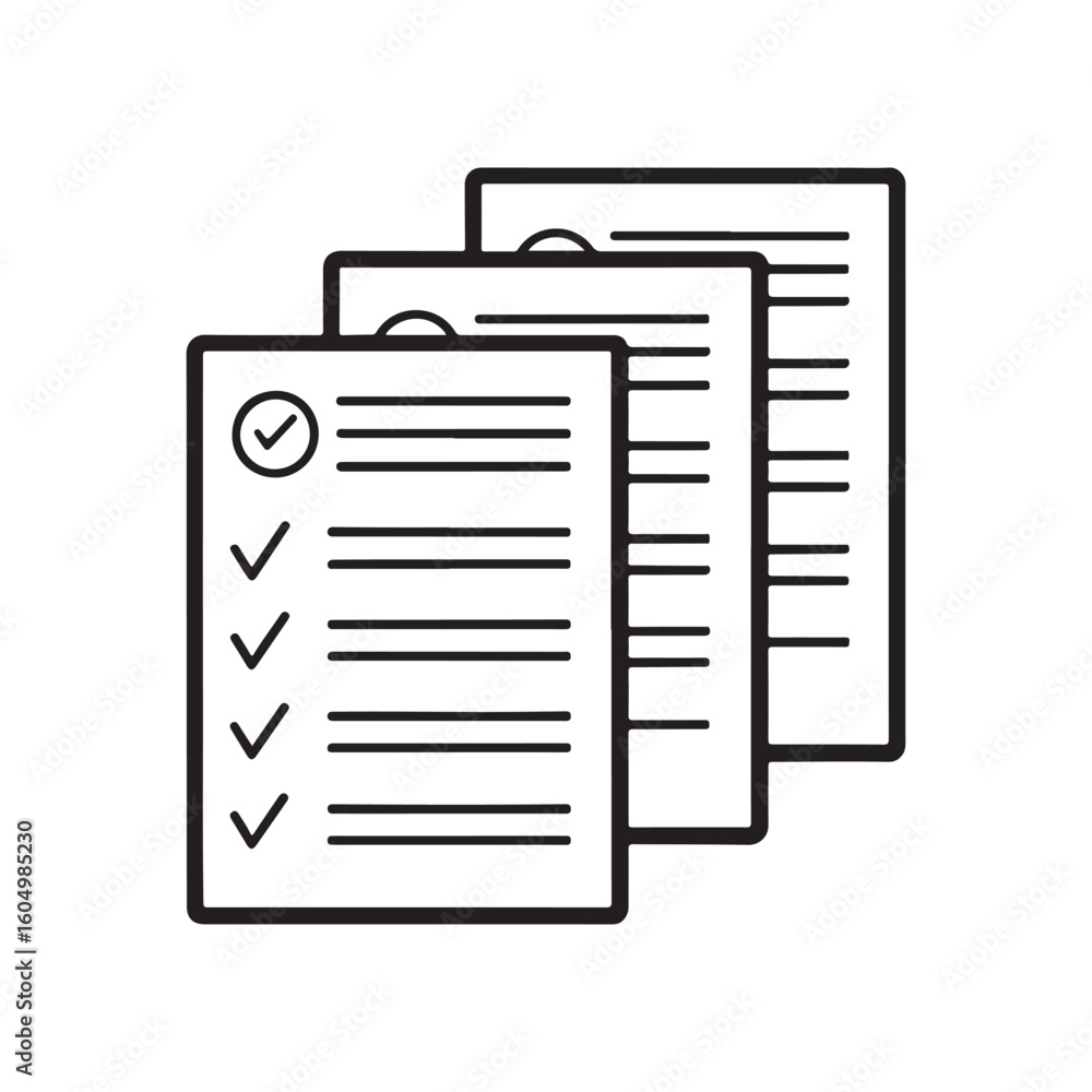 Poster document icons. paper symbol with single and multiple page.