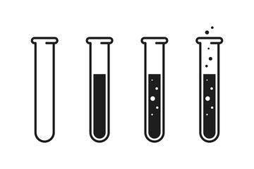 Test tube icon set. Laboratory test tube icon. Chemistry, laboratory, and medical design elements