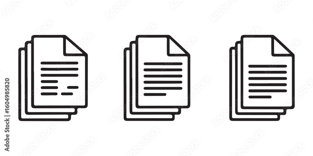 Aufkleber document icons. paper symbol with single and multiple page.