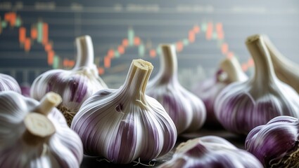 Garlic market trends business insights food photography economic environment close-up view culinary insights