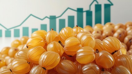Analyzing market trends with gooseberries business analytics graph data visualization indoor environment