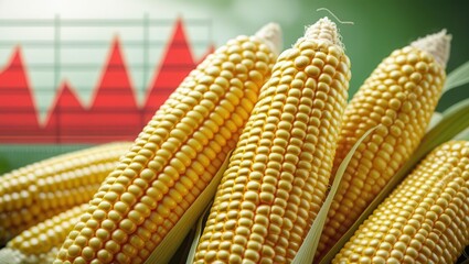 Corn harvesting impact analysis agricultural fields infographic economic trends close-up crop market insights