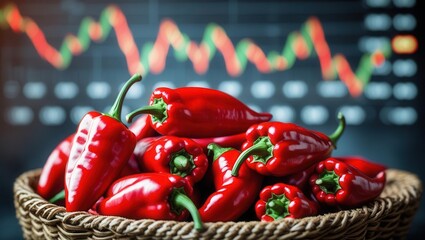 Analyzing red chili pepper trends in financial markets business insights data visualization urban environment