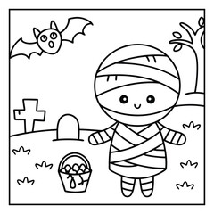 Spooky Buddies – Cute Halloween Coloring Pages with Bold Line Art | Halloween Coloring Page | Print