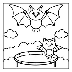 Spooky Buddies – Cute Halloween Coloring Pages with Bold Line Art | Halloween Coloring Page | Print