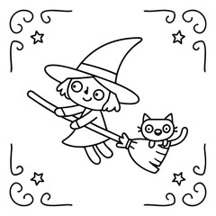 Spooky Buddies – Cute Halloween Coloring Pages with Bold Line Art | Halloween Coloring Page | Print