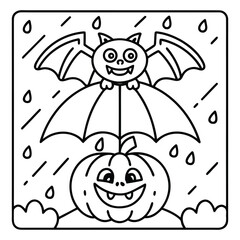 Spooky Buddies – Cute Halloween Coloring Pages with Bold Line Art | Halloween Coloring Page | Print
