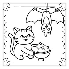Spooky Buddies – Cute Halloween Coloring Pages with Bold Line Art | Halloween Coloring Page | Print