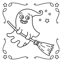 Spooky Buddies – Cute Halloween Coloring Pages with Bold Line Art | Halloween Coloring Page | Print