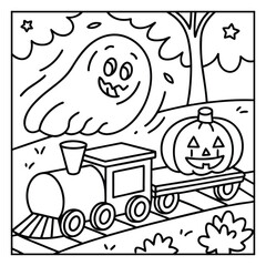 Spooky Buddies – Cute Halloween Coloring Pages with Bold Line Art | Halloween Coloring Page | Print