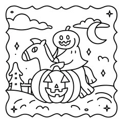 Spooky Buddies – Cute Halloween Coloring Pages with Bold Line Art | Halloween Coloring Page | Print