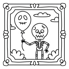 Spooky Buddies – Cute Halloween Coloring Pages with Bold Line Art | Halloween Coloring Page | Print
