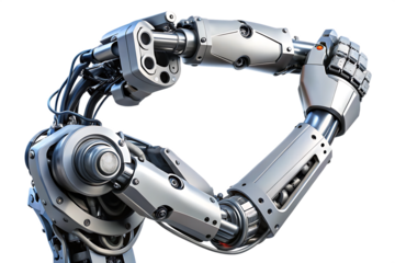 advanced robotic arm with intricate mechanics isolated on white background PNG, AI GENERATED