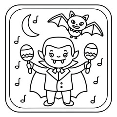Spooky Buddies – Cute Halloween Coloring Pages with Bold Line Art | Halloween Coloring Page | Print