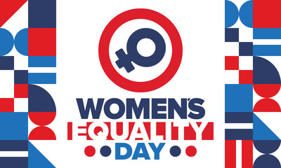 Women's Equality Day in United States. Female holiday, celebrated annually in August 26. Women right history month. Feminism concept. Poster, greeting card, banner and background. Vector illustration
