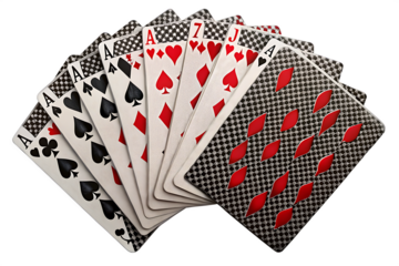  a fanned arrangement of classic playing cards isolated  on white background PNG, AI GENERATED