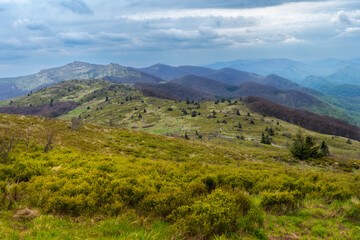Fototapeta premium the Wild Beauty of Bieszczady: A Scenic Hike to Halicz on the Poland-Ukraine Border for Nature Lovers and Mountain Trail Adventurers. Explore Podkarpackie - Poland 