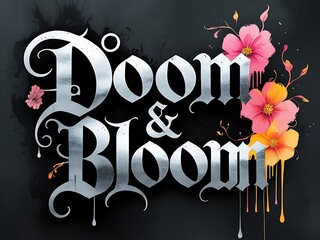 Doom  Bloom Floral Typography. (1)
