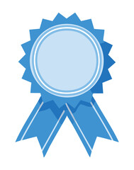 Light Blue Rosette Award With Ribbons