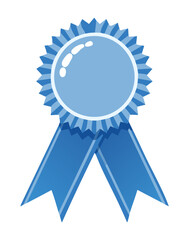Detailed Blue Rosette Award Ribbon Design