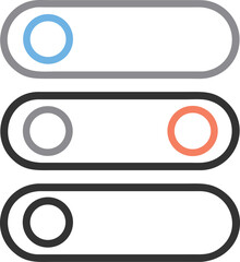 Obraz premium Claymorphic-style switch & toggle icons 