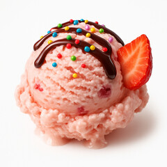 vanilla ice cream with strawberry