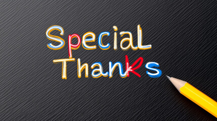 Conceptual hand writing showing Special Thanks. Concept meaning appreciating something or someone in a most unique way 